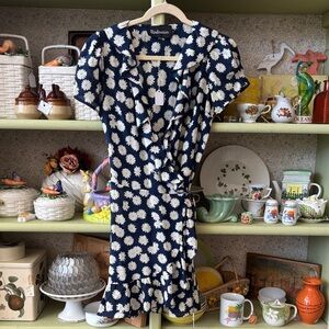 Realisation Par Valentina Silk Daisy Mini Wrap Dress